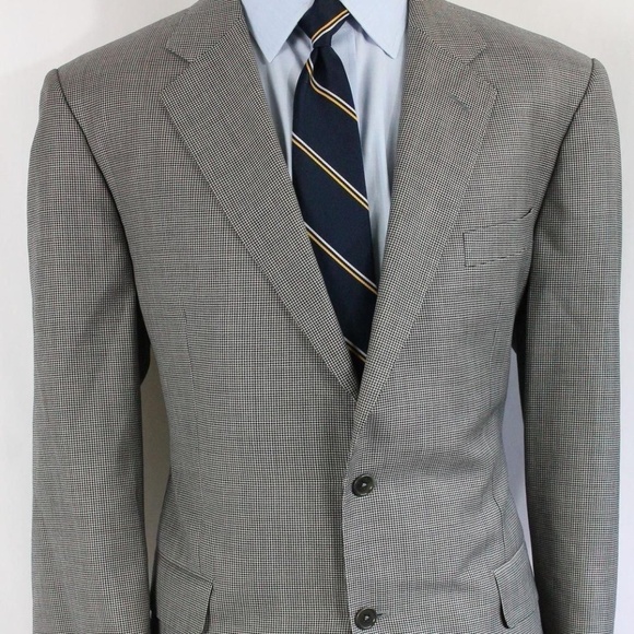 Brooks Brothers Other - 45R Brooks Brothers Italy Gray Houndstooth Blazer